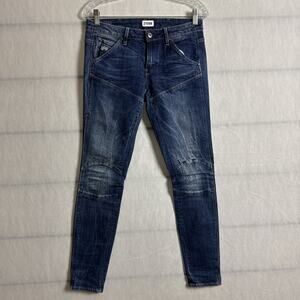 G-Star Raw Women's Size 26x30 Blue Denim 5620 Mid-Rise Skinny Moto Jeans